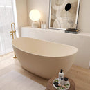 [65X33.5-Inch] Nuvia Freestanding Modern Oval Stone Resin Soaking Tub With Overflow Drain (SAK39231)