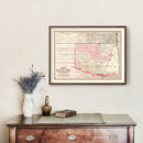 Vintage Railroad Map of Oklahoma 1882