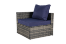 8 Piece Outdoor Patio Sofa Set, Sectional L- Shaped Patio Furniture Wicker Patio Conversation Set with Curved Sofa  Ottoman & Glass Top Table for Backyard Poolside