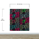 Neon Bape Brand Lights Wallpaper Mural. Streetwear Hype Beast Aesthetics.
