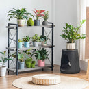 Three Tier Industrial Bookshelf With Rustic Open Metal Frame