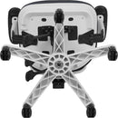 Nicholas Gray And White Mesh Mid Back Swivel Office Chair With Adjustable Lumbar