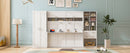 Full Size Murphy Bed Wall Bed with Closet , Drawers and Shelves, White