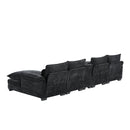 123*55'Modern U-shaped Sectional Sofa with Console,Cup Holders and USB Charger,6 Seat Upholstered Symmetrical Indoor Furniture,Comfy Chenille Cloud Couch with Chaise for Living Room,Apartment,5 Colors