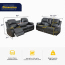 Black Living Room Recliner Set With Love Seat And Sofa