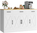 53 Inch White Buffet Cabinet With Drawers For Dining Room