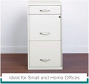 3 Drawer 27.32 Inch White Metal Filing Cabinet Lockable Preassembled For Legal And Letter Size