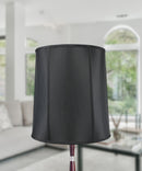 14"x16"x17" Large Drum Lampshade Black Shantung, Large Cylinder Replacement Lamp Shade for Tall Table Lamps