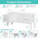 White Closet Storage Organizer With Fabric Drawers
