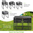 3 Piece Outdoor Dining Set With Folding Backrests And Tempered Glass Tabletop For Patio And Poolside
