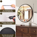 24 Inch Matte Black Round Wall Mirror For Bathroom Vanity And Living Room Decor