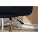 Mesh Fabric Home Office 360Swivel Chair Adjustable Height With Gold Metal Base,Black