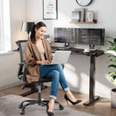 Black Ergonomic Mesh Office Chair With Armrests And Wheels