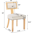 T back dining chair, with rivet decoration adjustment mat, suitable for dining room, kitchen, balcony, bedroom,set of 2