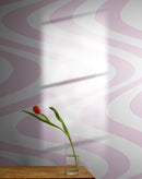 Pink Swirly Lines Abstract Wallpaper Mural.