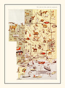 Vintage Map of Schoolcraft County, Michigan 1936