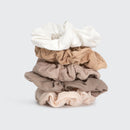 Cream Knit Scrunchies 5pc Set