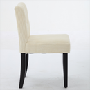Hengming vertical striped dining chair, thick cushion without armrest, suitable for dining room, living room, study and other occasions,set of 2