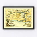 Vintage Map of Chicago, Illinois 1933