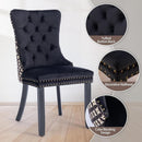 Velvet Tufted Dining Chairs Set Of 4 With Nailhead Trim