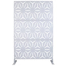 Outdoor & Indoor Metal Privacy Screen 76' H×48' W in White, Freestanding Decorative Panels for Deck, Balcony, Patio, Lawn, and Garden