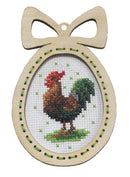 Counted cross stitch kit with plywood frame "Easter egg-Rooster" 6662