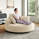 55''L Corduroy Chenille Foam Single Swivel Chair, Fluffy Modern Sleeper, 360 Degree Swivel Chair for Living Room, Bedroom, Lounge and Projection Room