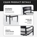 Outdoor Patio Dining Chairs With Outdoor Grade Sunbrella Fabric Cushions, Tapered Feet (Set of 4) - Ember Black