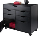 Black Halifax Two Door Storage Cabinet With Four Drawers