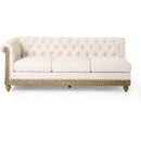 Comfy Large Sectional Sofa with Wooden Legs, Retro Style for Living Room