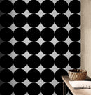 Modern Geometric Black Circle Wallpaper Mural.