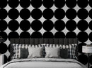 Modern Geometric Black Circle Wallpaper Mural.