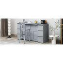 Twin Size Murphy Bed with Drawers, Cabinets and USB Ports,Gray