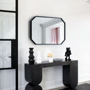 Octagon Black Wall Mirror 20x28 Metal Framed Wall Mounted