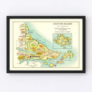 Vintage Map of Tierra del Fuego, 1933