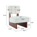 [Set of 2] Modern Beige Lounge Chair with Polyester Upholstery, Sturdy Wood Base With Walnut Finish, Minimalist and Stylish Accent Seating for Living Room, Bedroom, or Office