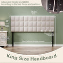 Velvet Tufted King Size Headboard with Adjustable Height
