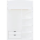 Twin Size Loft Bed with Desk, Wardrobes, 4 Drawers and 4 Shelves-White