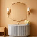 Stainless Steel Wall Mount Vanity Mirror 22x30 Asymmetrical Frame