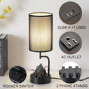 Table Lamp With 3 USB Ports And AC Outlet For Office