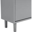 Narrow Design Shoe Cabinet with 3 Flip Drawers, Wood Grain Pattern Top Entryway Organizer with 3 Hooks, Free Standing Shoe Rack with Adjustable Panel for Hallway, Grey