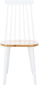 Farmhouse Spindle Back Side Chair White Natural Dining Room