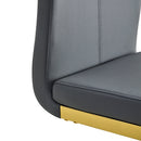 Modern Dining Chairs, PU Faux Leather High Back Upholstered Side Chair with Golden C-shaped Tube Metal Legs for Dining Room,Kitchen(Set of 2 )(DARK GRAY+PU)W1151104365