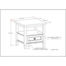 Solid Wood Rectangle End Table With Drawer Farmhouse Grey
