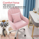 Velvet Home Office Chair With Tufted Mid Back And Height Adjustment