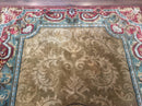 Tibetan Aubusson Rug 6x9, Gold-Beige, Soft Wool Pile, Handmade