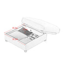 Contemporary White Chenille L-Shaped Sofa with Storage and Ottoman, 3-Seater Cylindrical Backrest