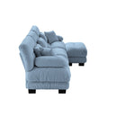 Luxury Modular Sectional Sofa Couch,Oversized L Shaped Cloud Couch for Living Room,Deep Seat Sofa Couch with Convertible Ottoman,Chenille Blue
