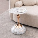 Mermaid Tail End Coffee Table Round Side Table, Modern Metal Pedestal Table, Minimalist Accent Table for Small Spaces, Drink Martini Table Decoration for Living Room