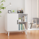 Sideboard Buffet Kitchen Storage Cabinet, Accent Cabinet with Solid Wood Feet for Decorated Doors, Dining Room, Hallway, Cupboard Console Table, Liquor / Accent Cabinet (White)